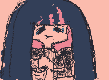 Stocking!!! (≧▽≦)
My hands were too shaky to do her eyes (٥↼_↼)
