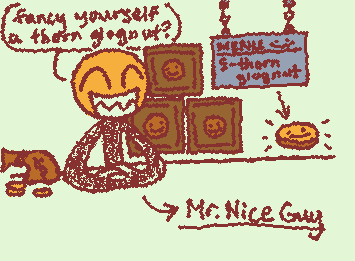 Glaggle fandom I summon thee. Welcome to my OC’s thorn glognut stand ✌️