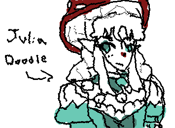 a doodle of Julia Lazarrett from marionetta!🎪🍄