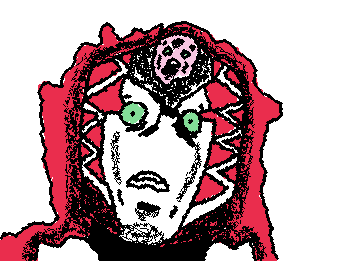 King Crimson is very angry, probably because Bucciarati decided to rebel against him for selling drugs, ordinary Mafia things.