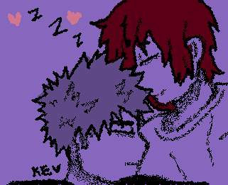 ❤️🧡 My OTPs sleeping to celebrate the end of school finals (inspired from a fanart from an artist who i forgot the name :,)