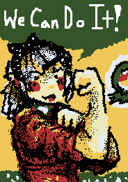 WE CAN DO IT ☆ mia builder, poster as a mockup for my roblox au that i have woo