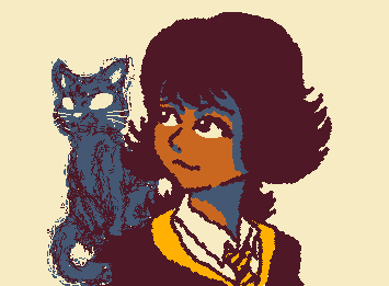 Su patronus es un gatito y su casa favorita es Hufflepuff, aunque en realidad es de Gryffindor, no lo sé, ella ama el mundo mágico, y yo amo dibujarla