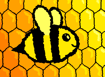 A bumblebee and honeycomb. Part of my "Hexagons" series.