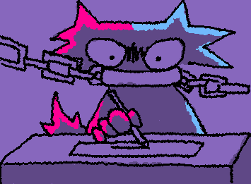 The creature is being forced to draw (sry for inconsistent posts! ive kinda been dying inside :/)