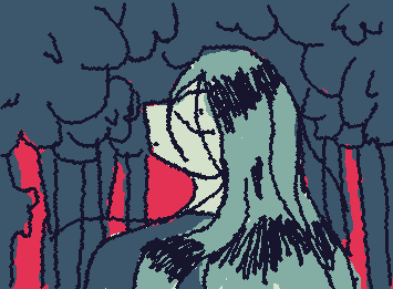 Creepy forest lady notices u following her on her way to bad stuff XP