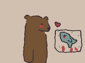 @Jay Jay Here is your bear! His name is Romeo, and he is in love with Juliet the fish.