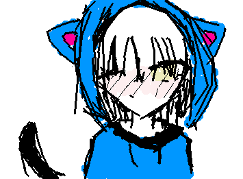 女の子書いた！フード書いたつもりだけど変なのは気にしないで！