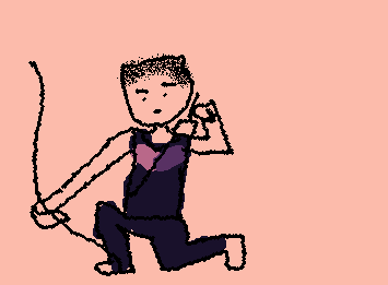 draw your favorite superhero BADLY! mine is hawkeye (hes so cool...)