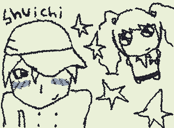 pre-game shuichi wow👅 + today i have to turn in my school puter so from today till the next school year i wont be active..goodbye wigglypaint :D