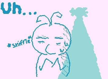 (he's angry I haven't introduced him yet, you'll meet HIM soon, his design is just too annoying on Wigglypaint; also say hi to my persona who's crying, Mya-cha)