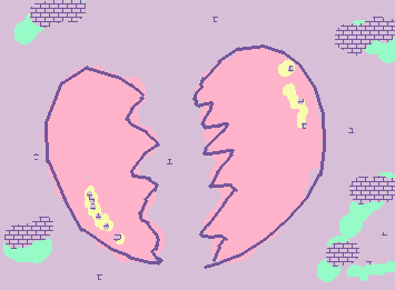 リクエストのわれたハート？ができた！　　　I made the requested broken heart!