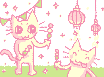 kitties at dango festival!! ≽^•⩊•^≼