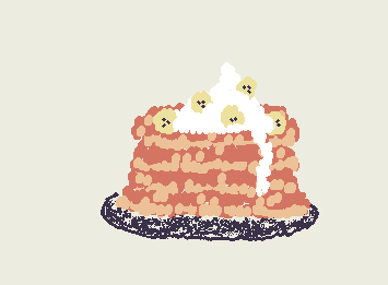 my second drawing of pancakes except these ones have banana slices