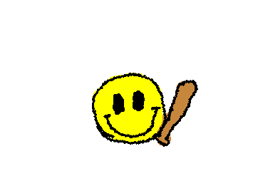 this guy is holding a bat to beat enphosians