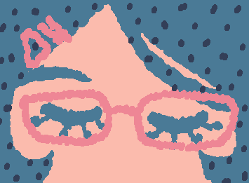 Je ne sais pas dessiner les lunettes mais bon il faut se lancer 
———————-
🔵🐬📌