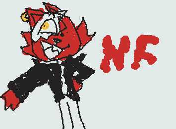 @Silly String since your drawing ppls ocs, heres mine!,NF or nightmare foxy (NF has a gray scar and has a purple hoodie under his jacket :3)