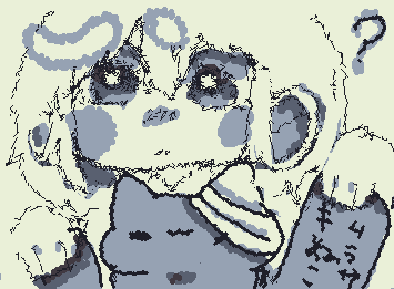 うちの子と紫ぬこです!ミニキャラ描きました~!