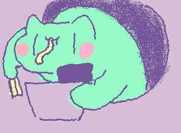 ラーメンを食べてるグリーンぬこです。