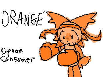 Dorito from my colored cat project as orange from deltarune . YOU CHIBBIES BETTER NOT MAKE ANY JOKES ABOUT THEIR HEIGHT!! /j