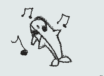A silly little dolphin listin to music:D