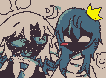 @okさんへ!!やばいこれメンション出来てないかも…黒面の子二人を描かせてもらいましたーー!!