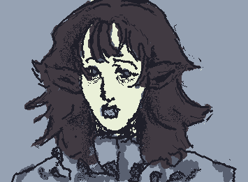 my vamp oc ,the brushes on this website make it very easy to draw her bat ears!