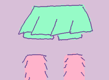 鬼短スカート(ショーパンつき)とレッグウォーマー描いた!やっぱ、服のデザインって大好き♡