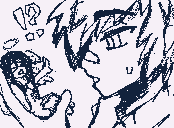 「 "I don't believe in god but.. he sent me a really tiny angel, the size of my.. palm? What did I do to deserve this?"」