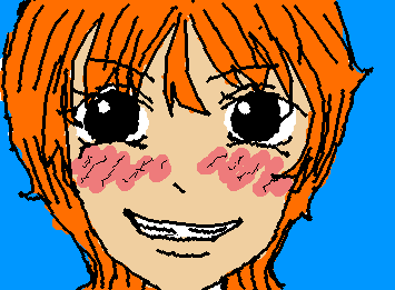 Nami. it looks really bad I wasn't locked in and the coloring is buns but ignore that...... I worked on it like three times randomly throughout the day dont ask
