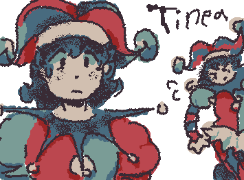 @the peanut dragon 's oc Tinea for Eli-draws's circus AU, as requested by them ^^