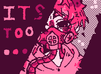 This is what it looks like in pink. The shading is all mixed up but it kinda adds to the vibe and I'm too lazy to fix it... have a great night, everyone!