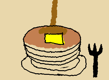 Pancakes with maple syrup.