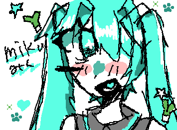 @mimi メンションできてるか分からん　リクエストの初音ミクです！！I'm not sure if the mention worked, but here is the Hatsune Miku you requested!!
