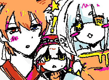 白狐と73ちゃん!!!!2人の色塗りがバカ楽しかっただいすこ´ϖ`💕💕