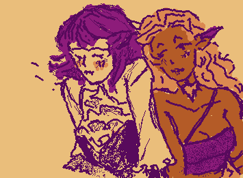 my elf and vamp oc just bein kute<3