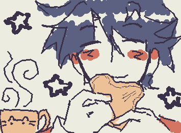 Harry eating bread with some coffee(oc) (*´∇｀*)requested by Lazy cosmic!