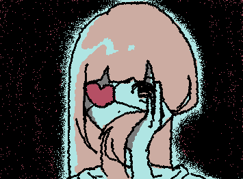 肘ついてるかわいい女の子にしたかったのに、、