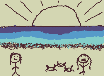 My mom: such a pretty calming day, Meanwhile Me: IM GettING chASEd BY crABs!!