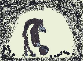 a creature and its ball.