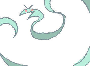 "snake...? I see a ribbon..!"