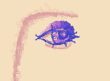 I tried drawing an eye with only the circle brush