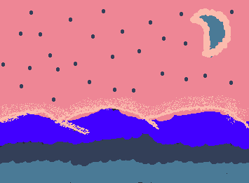um night sky on ocean with moon and stars