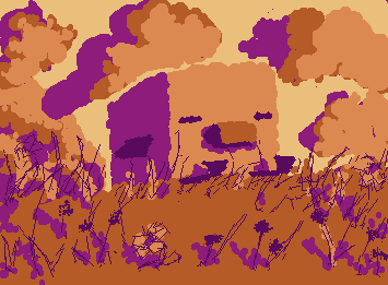 Un pollito disfrutando al atardecer del mundo de Minecraft / A baby chicken enjoying the sunset of the Minecraft world.