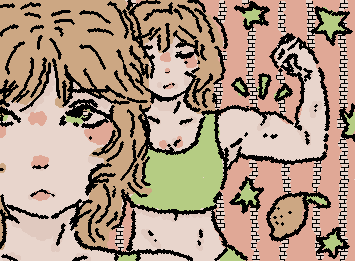 I'm backkkkkkkkk!!!! (Buff girly sketch :3)