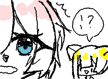 『　いつからそこにいたの！？　』

"How long have you been there!?"