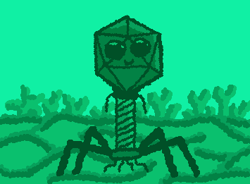 A cute lil' bacteriophage :)
[The most deadly organism on the planet]