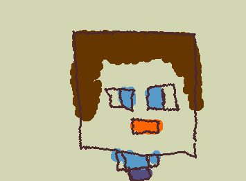 Steve from Minecraft (sorry his lips are orange thats all I had)