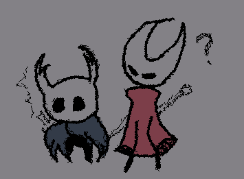 I drew the main characters from hollow knight and silksong :D