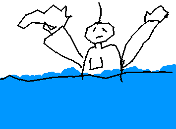 うみで、おぼれてるひと